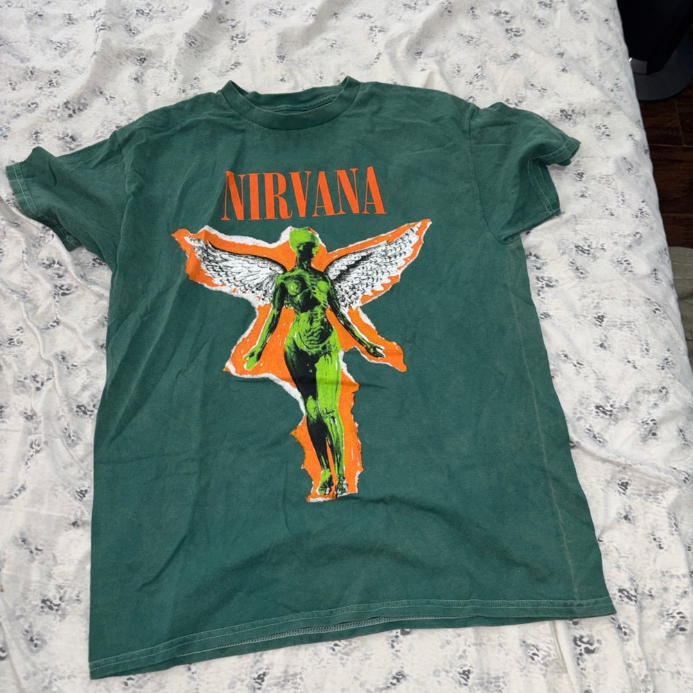 NIRVANA Kids Green and Orange Graphic Tee